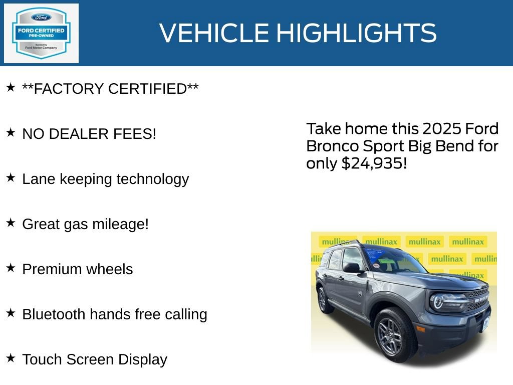 Certified 2025 Ford Bronco Sport Big Bend AWD/4WD image 12
