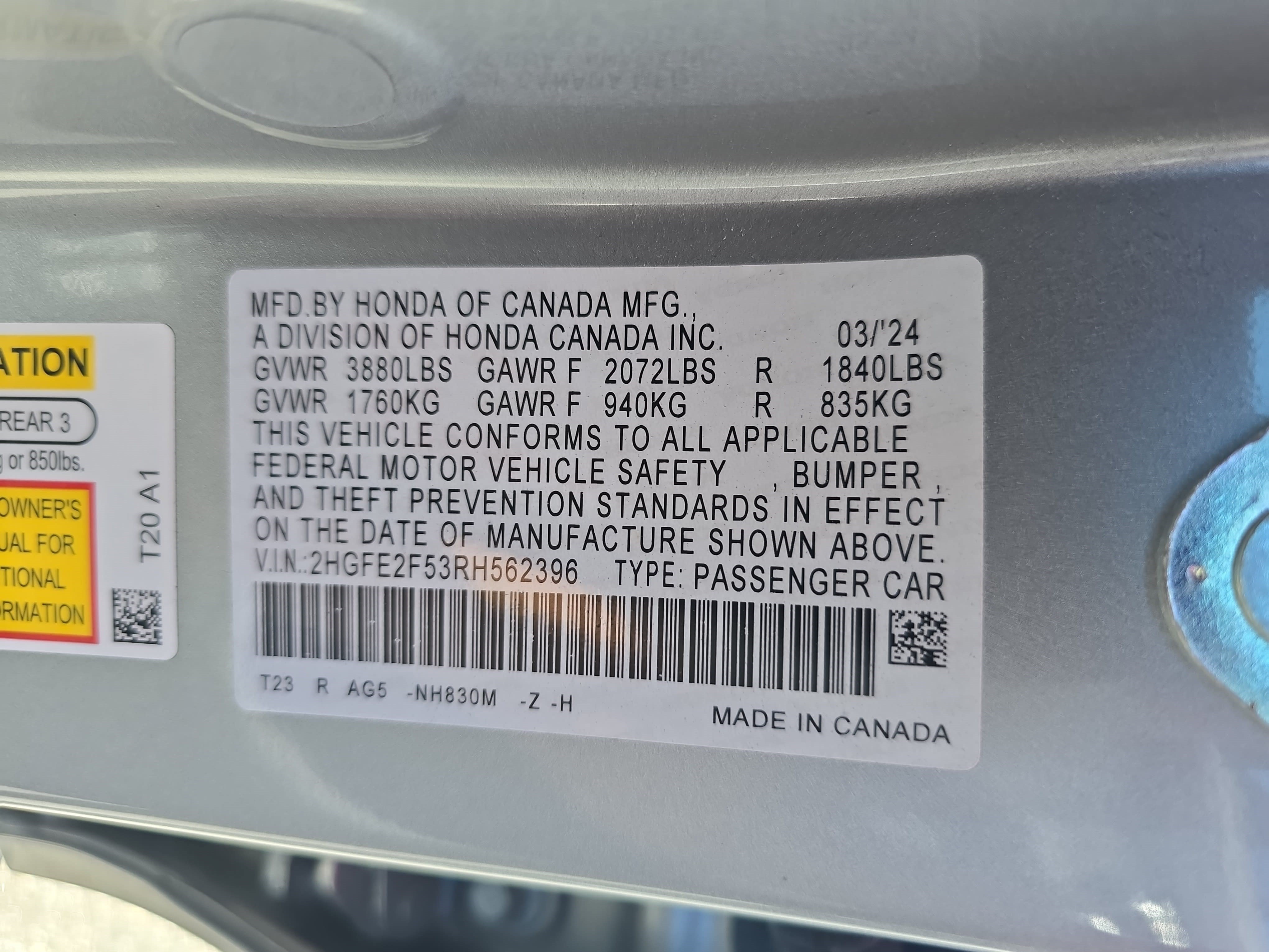 Certified 2024 Honda Civic Sport image 33