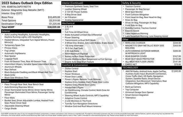 Used 2023 Subaru Outback Onyx Edition AWD/4WD image 27