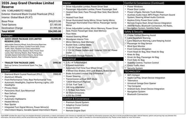 New 2026 Jeep Grand Cherokee Limited AWD/4WD image 36