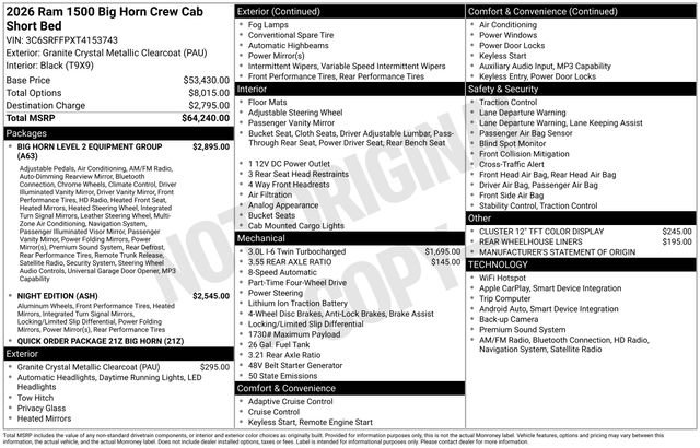Used 2026 RAM 1500 Big Horn AWD/4WD image 34
