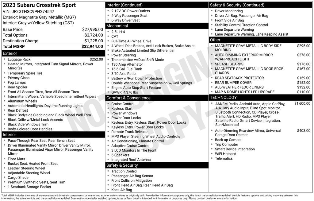 Used 2023 Subaru Crosstrek 2.5i Sport image 36