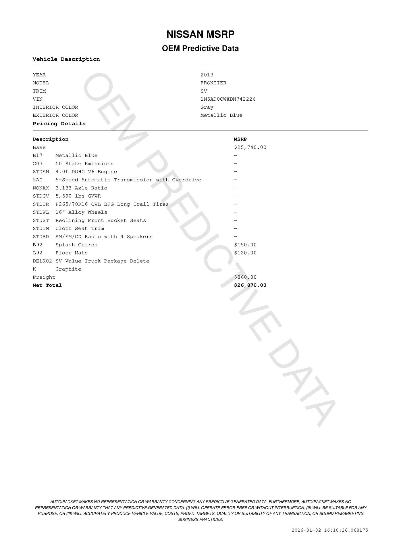 Used 2013 Nissan Frontier SV image 11