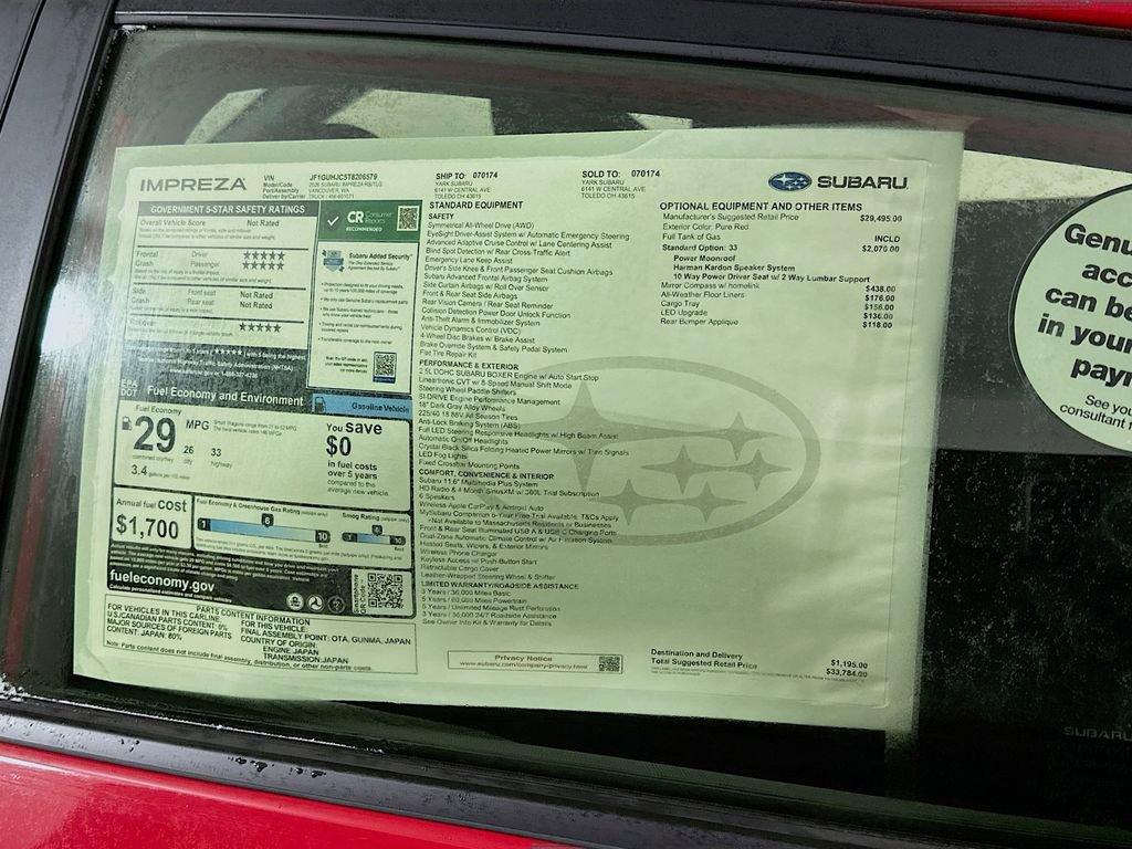 New 2026 Subaru Impreza RS image 12