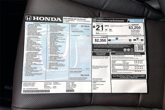 New 2026 Honda Ridgeline Black Edition image 22