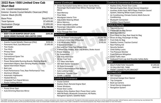 Used 2022 RAM 1500 Limited w/ Body Color Bumper Group AWD/4WD image 3