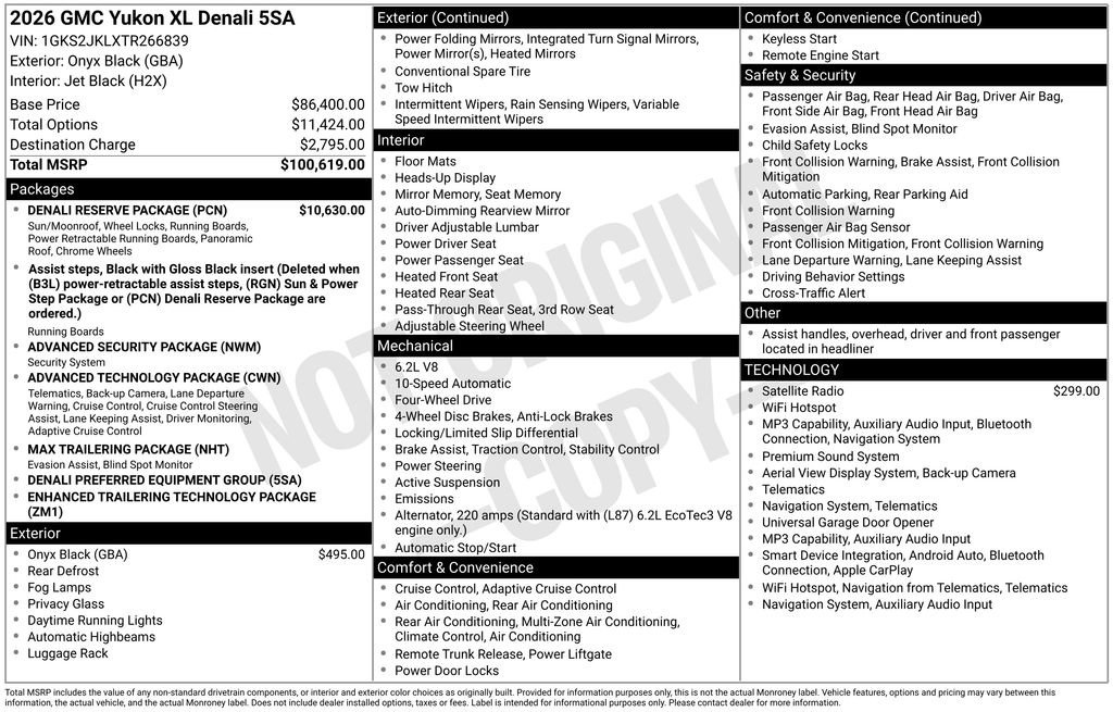 New 2026 GMC Yukon XL Denali w/ Denali Reserve Package AWD/4WD image 31