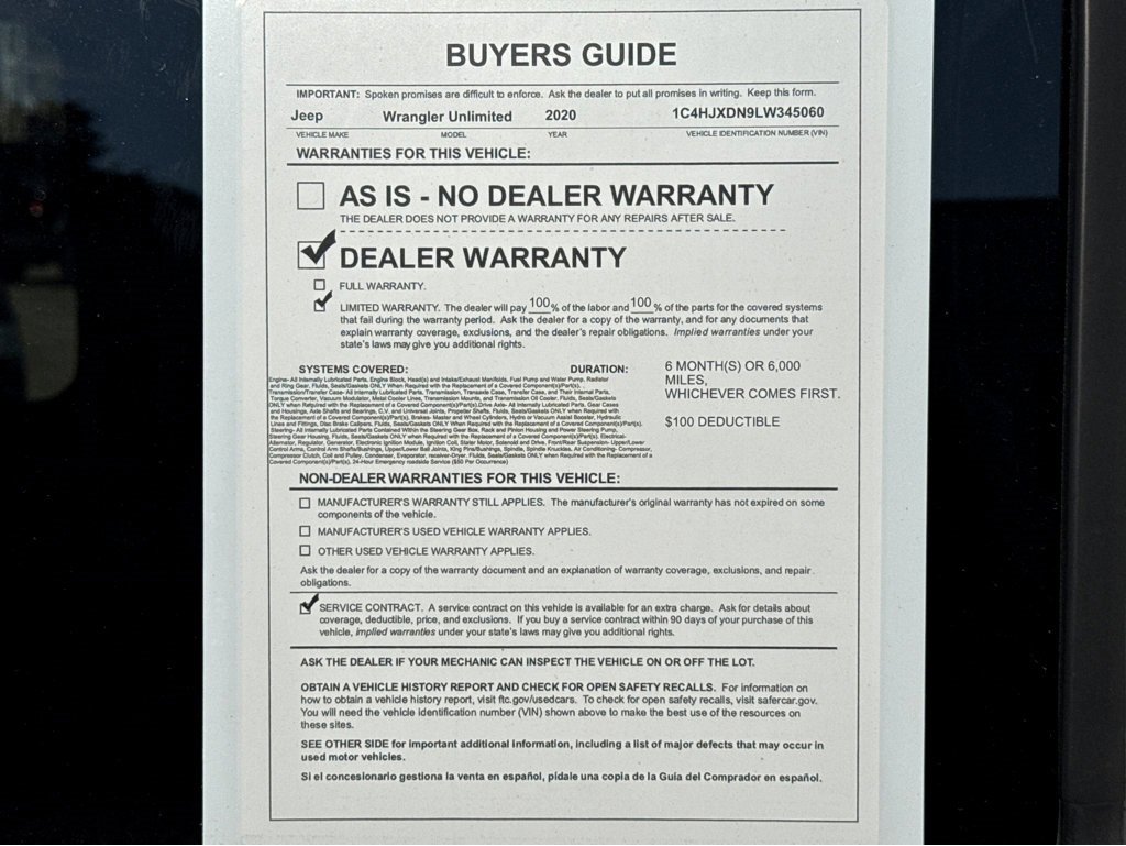 Certified 2020 Jeep Wrangler Unlimited Sport image 26