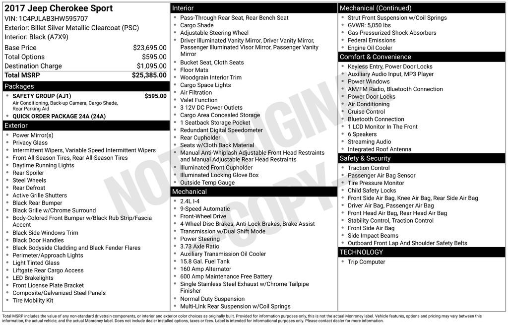 Used 2017 Jeep Cherokee Sport w/ Safety Group image 28