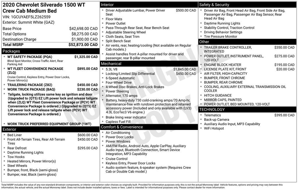 Used 2020 Chevrolet Silverado 1500 W/T w/ WT Safety Package AWD/4WD image 23