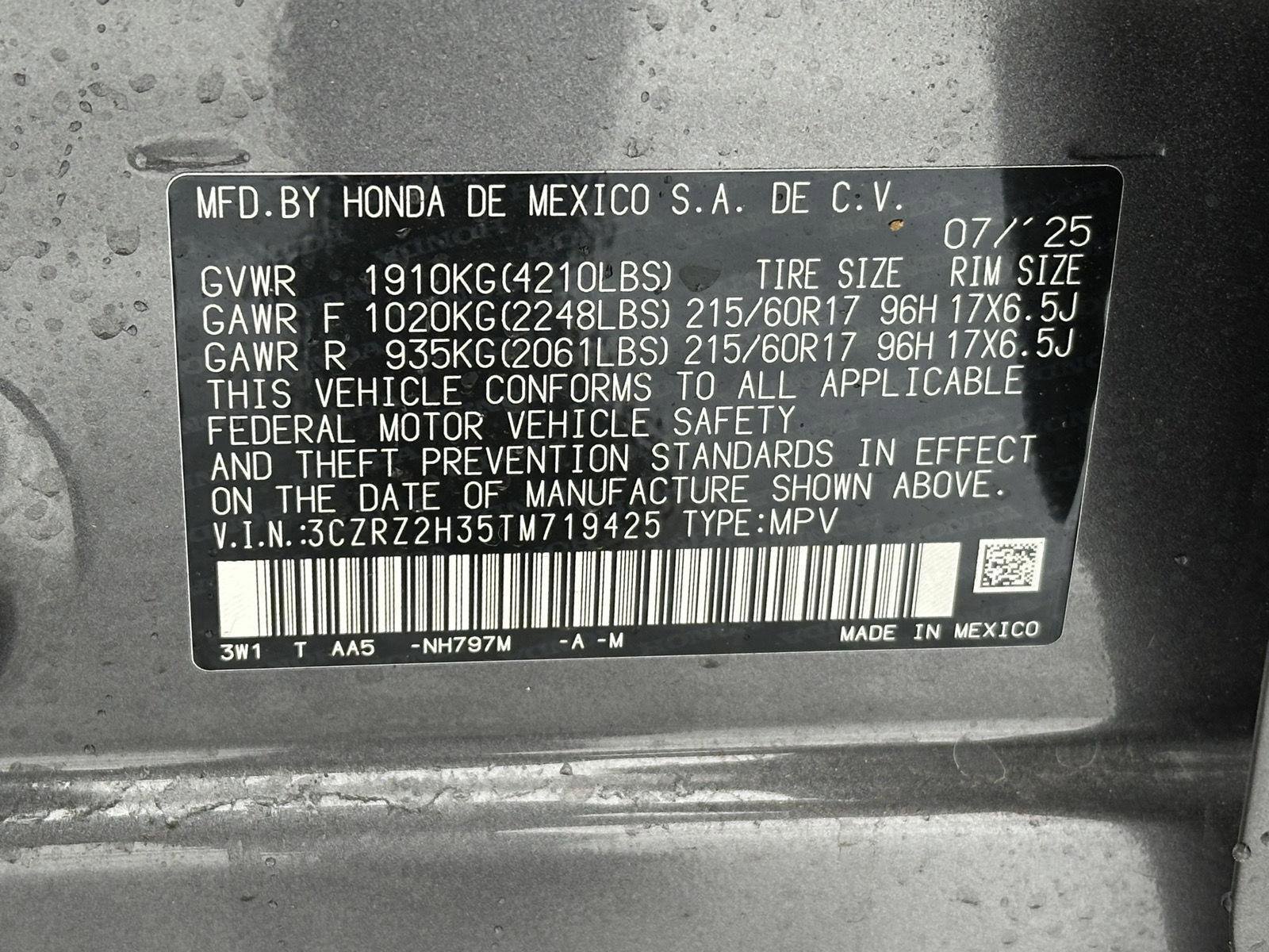 Certified 2026 Honda HR-V LX image 15