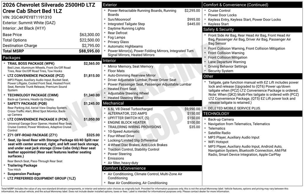 New 2026 Chevrolet Silverado 2500 LTZ w/ Trail Boss Package AWD/4WD image 28
