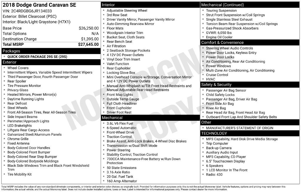 Used 2018 Dodge Grand Caravan SE FWD image 10