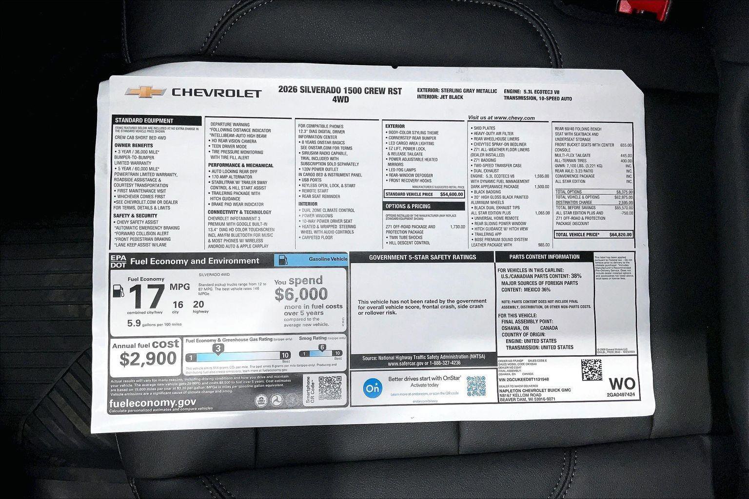 New 2026 Chevrolet Silverado 1500 RST image 17