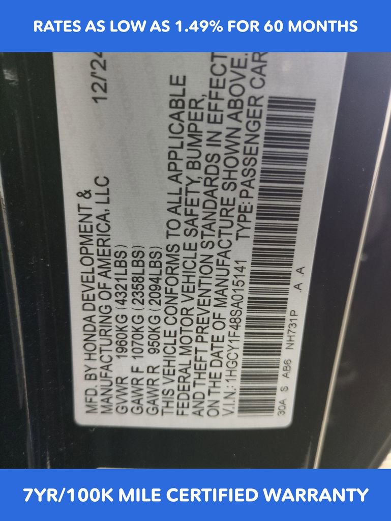 Certified 2025 Honda Accord SE image 20
