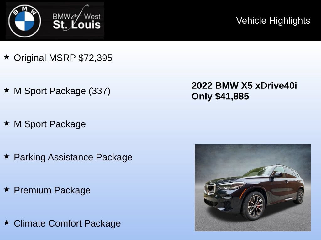 Used 2022 BMW X5 xDrive40i w/ M Sport Package AWD/4WD image 8