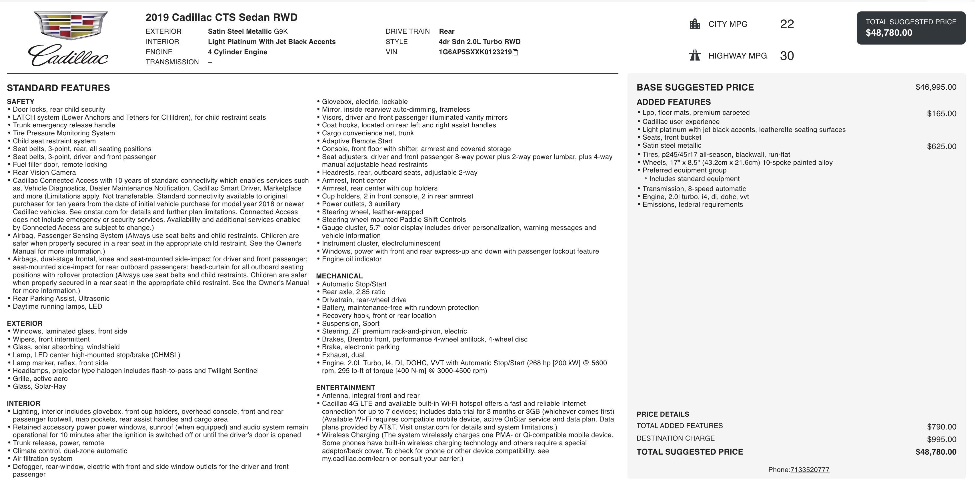 Used 2019 Cadillac CTS Sedan image 2