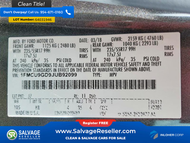 Used 2018 Ford Escape SE AWD/4WD image 17