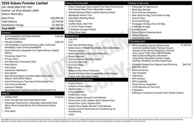 Used 2026 Subaru Forester Limited AWD/4WD image 22