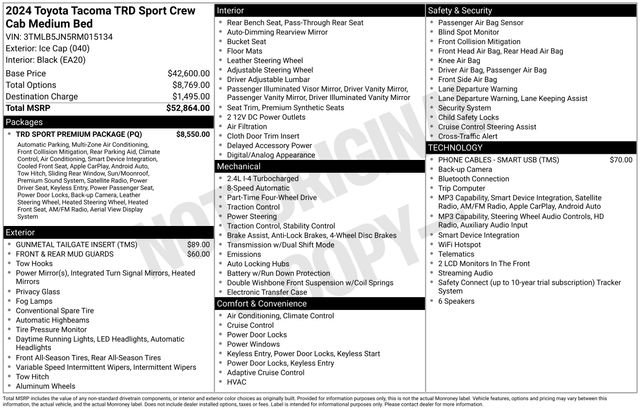 Used 2024 Toyota Tacoma TRD Sport w/ TRD Sport Premium Package AWD/4WD image 32