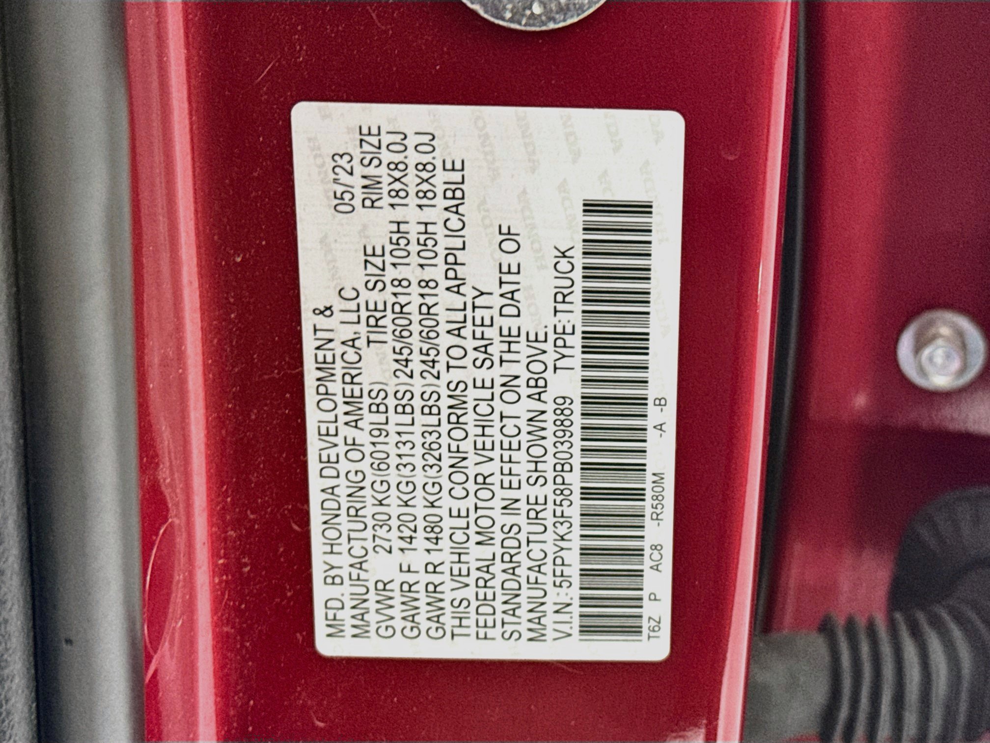Certified 2023 Honda Ridgeline RTL image 32