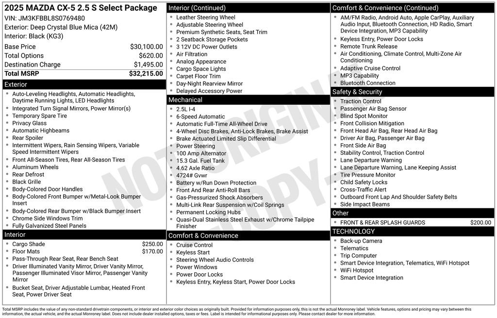 New 2025 MAZDA CX-5 AWD 2.5 S w/ Select Package image 2