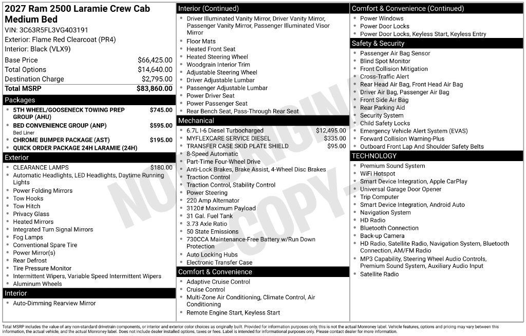 New 2027 RAM 2500 Laramie AWD/4WD image 20