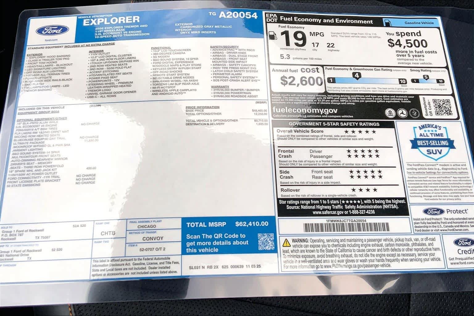 New 2026 Ford Explorer Tremor w/ Tremor Ultimate Package AWD/4WD image 19