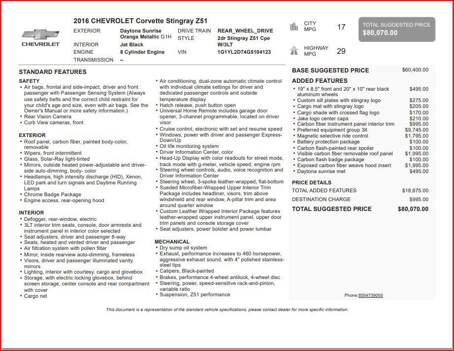 Used 2016 Chevrolet Corvette Stingray Coupe w/ 3LT Preferred Equipment Group image 10