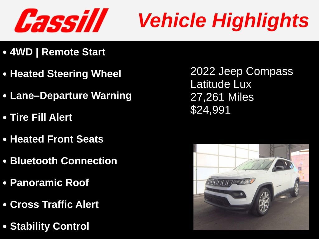 Used 2022 Jeep Compass Latitude w/ Sun and Sound Group AWD/4WD image 3
