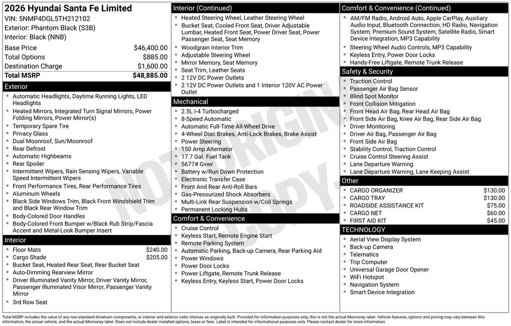 New 2026 Hyundai Santa Fe Limited AWD/4WD image 6