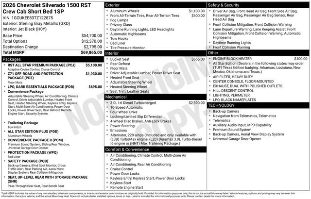 Used 2026 Chevrolet Silverado 1500 RST w/ RST All Star Premium Package AWD/4WD image 6