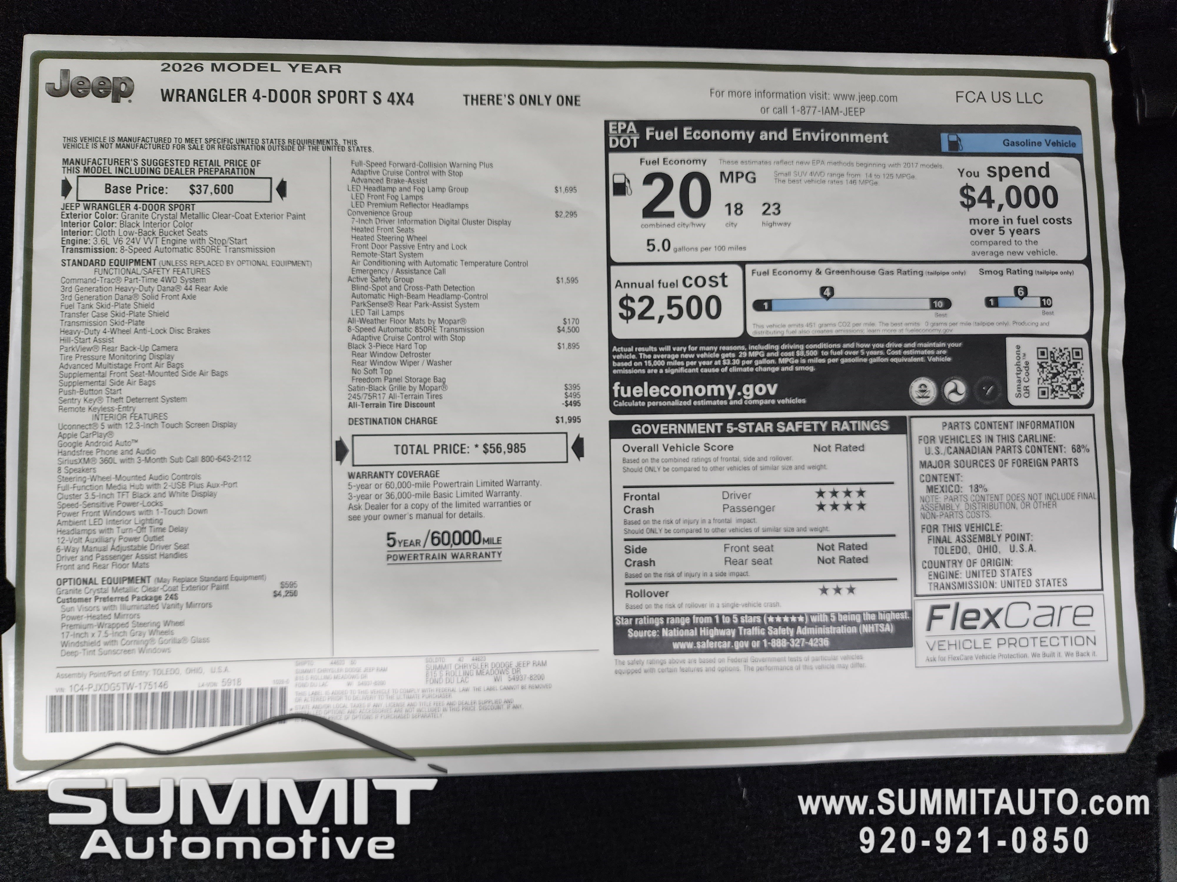 New 2026 Jeep Wrangler Sport S image 26