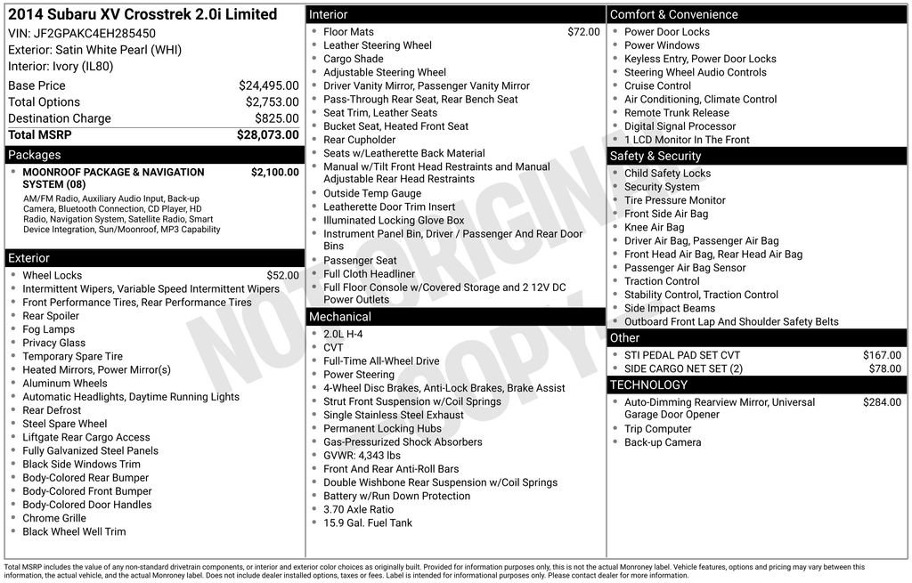 Used 2014 Subaru Crosstrek 2.0i Limited image 35