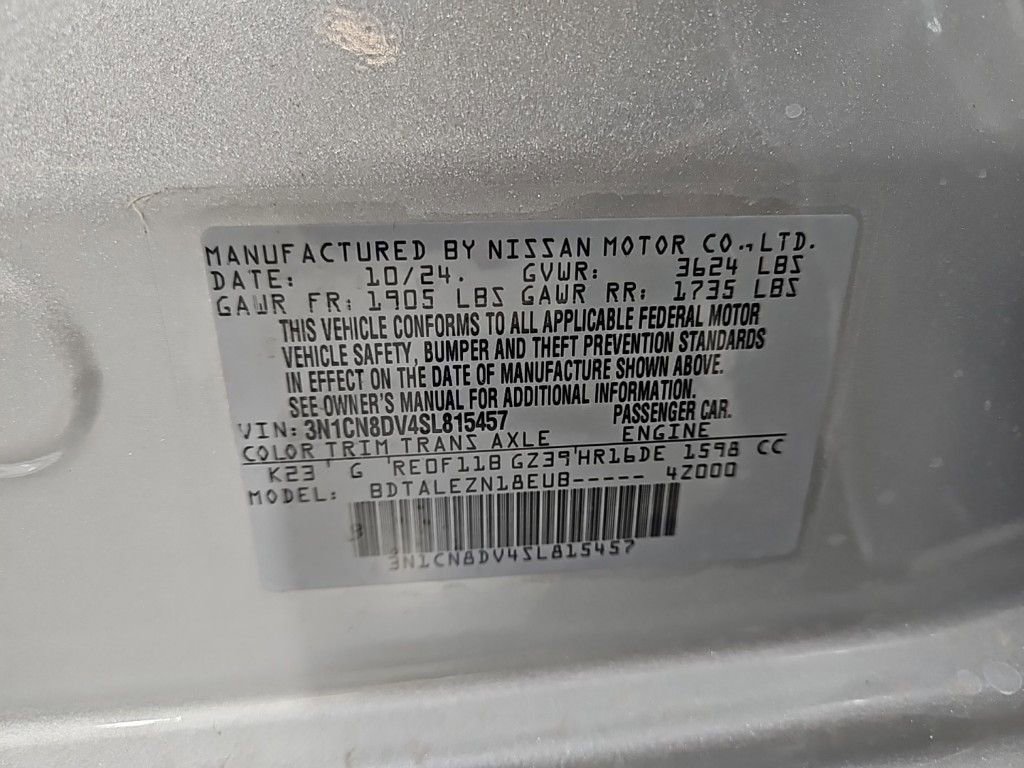 New 2025 Nissan Versa S w/ Trunk Package image 28