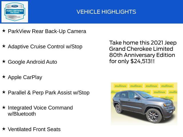 Used 2021 Jeep Grand Cherokee Limited w/ Quick Order Package 28K 80th AWD/4WD image 20