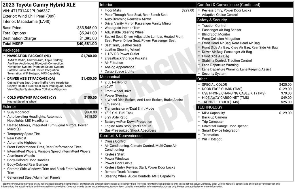 Certified 2023 Toyota Camry XLE w/ Navigation Package FWD image 3