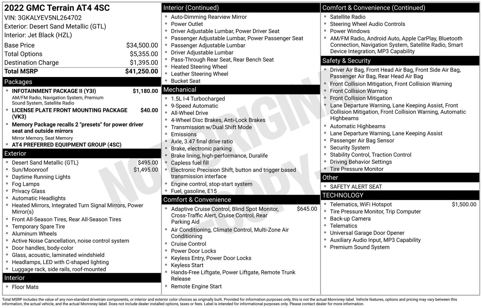 Used 2022 GMC Terrain AT4 w/ Infotainment Package II AWD/4WD image 8