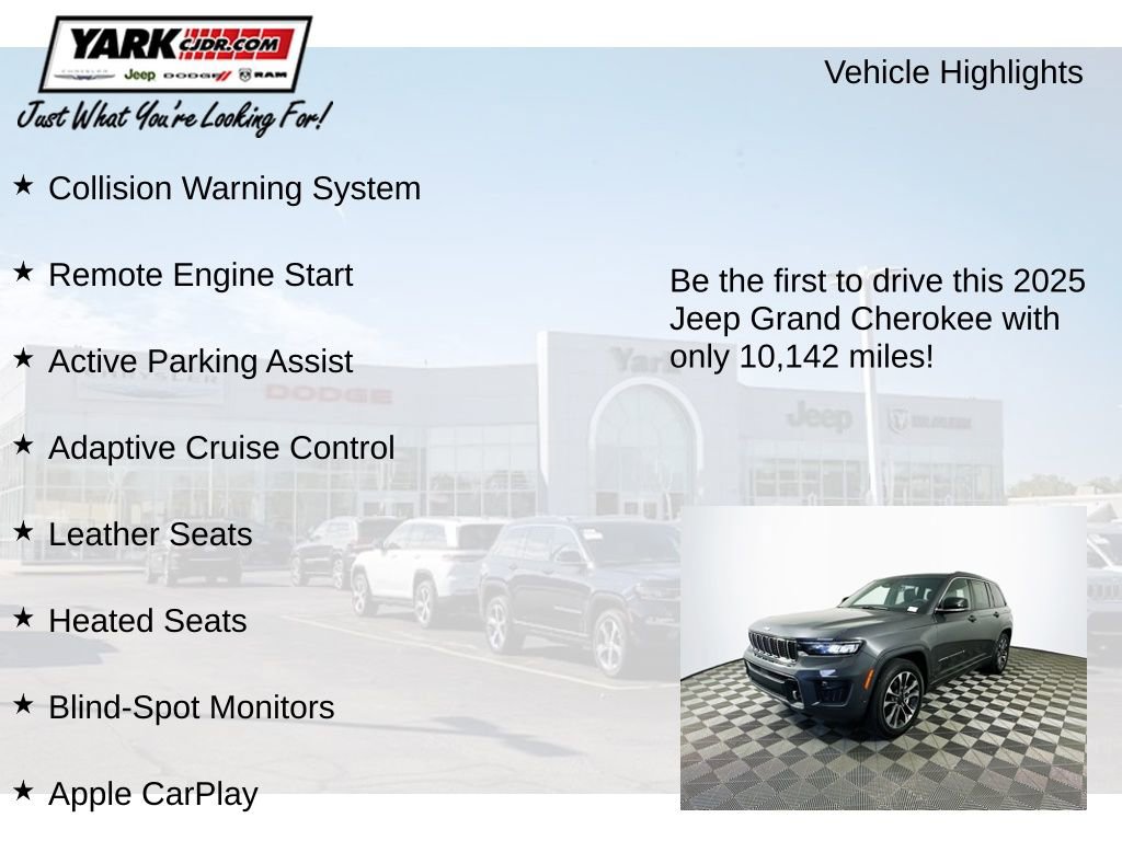 Certified 2025 Jeep Grand Cherokee Overland w/ Luxury Tech Group IV image 13