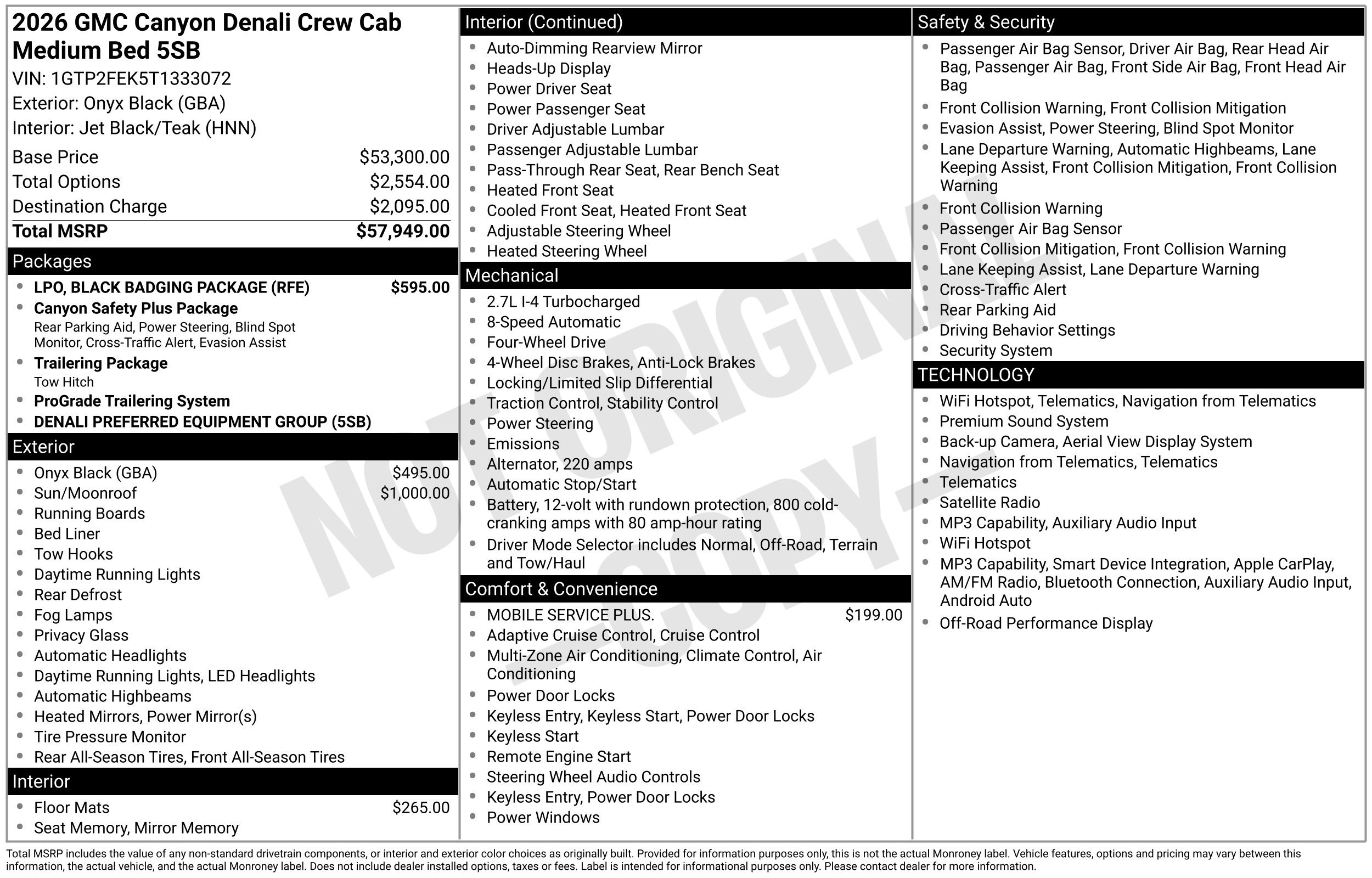 New 2026 GMC Canyon Denali w/ LPO, Black Badging Package AWD/4WD image 45