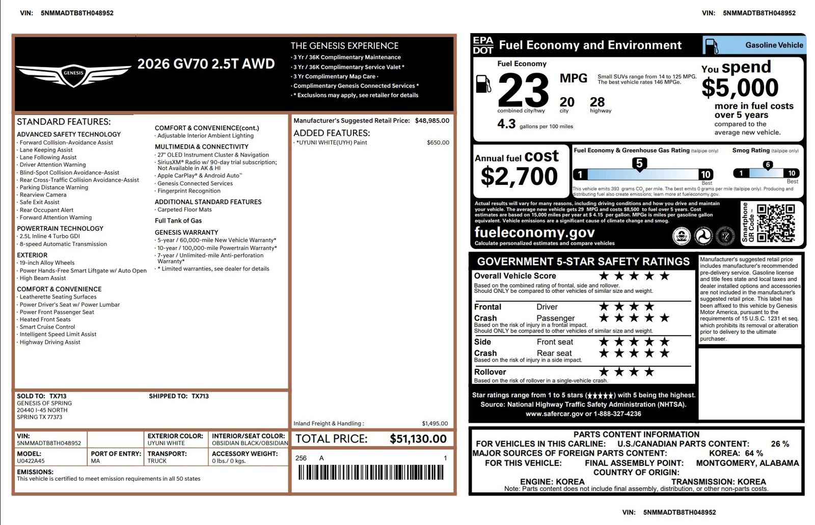 Certified 2026 Genesis GV70 2.5T image 3