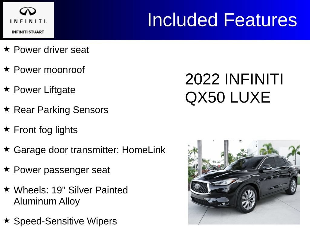 Used 2022 INFINITI QX50 Luxe FWD image 3