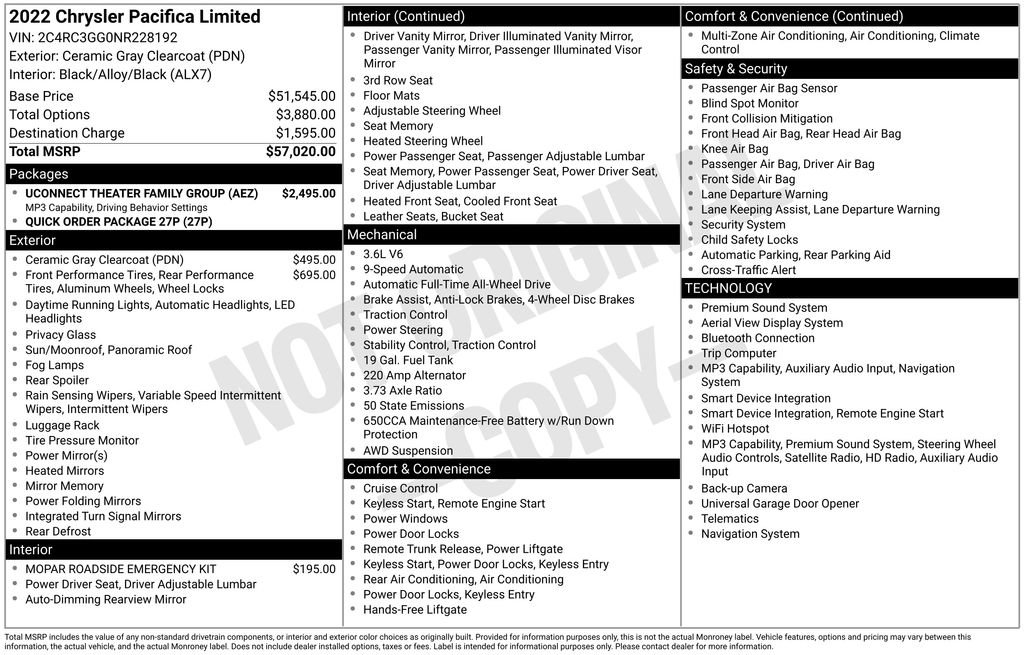 Used 2022 Chrysler Pacifica Limited w/ Uconnect Theater Family Group AWD/4WD image 31