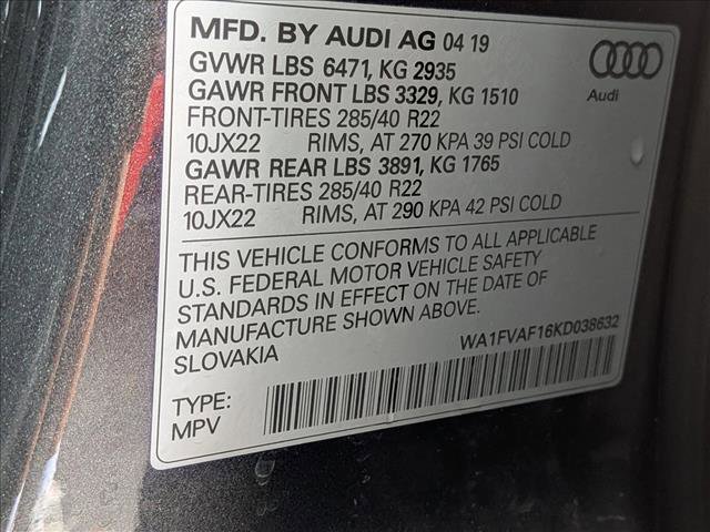 Used 2019 Audi Q8 Prestige w/ Luxury Package AWD/4WD image 19