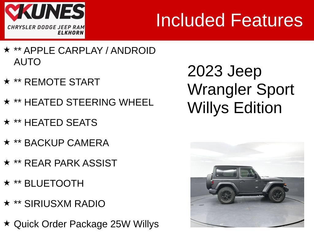 Used 2023 Jeep Wrangler Sport AWD/4WD image 2