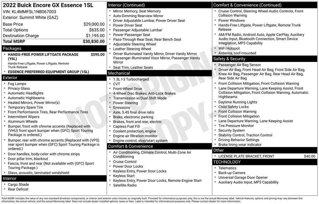 Used 2022 Buick Encore GX Essence FWD image 34