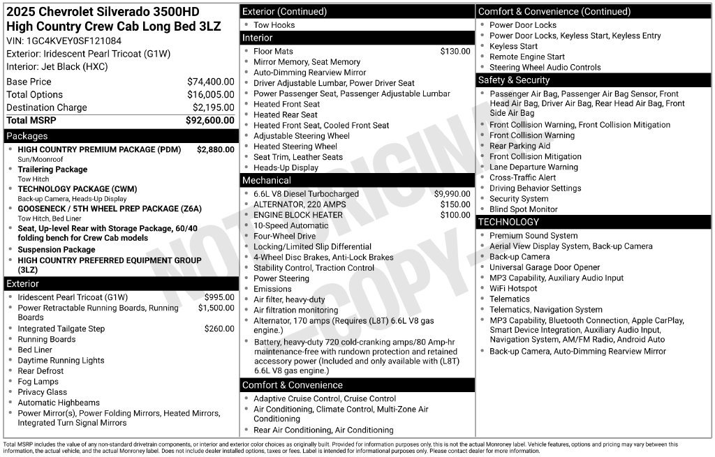 Used 2025 Chevrolet Silverado 3500 High Country w/ High Country Premium Package AWD/4WD image 26