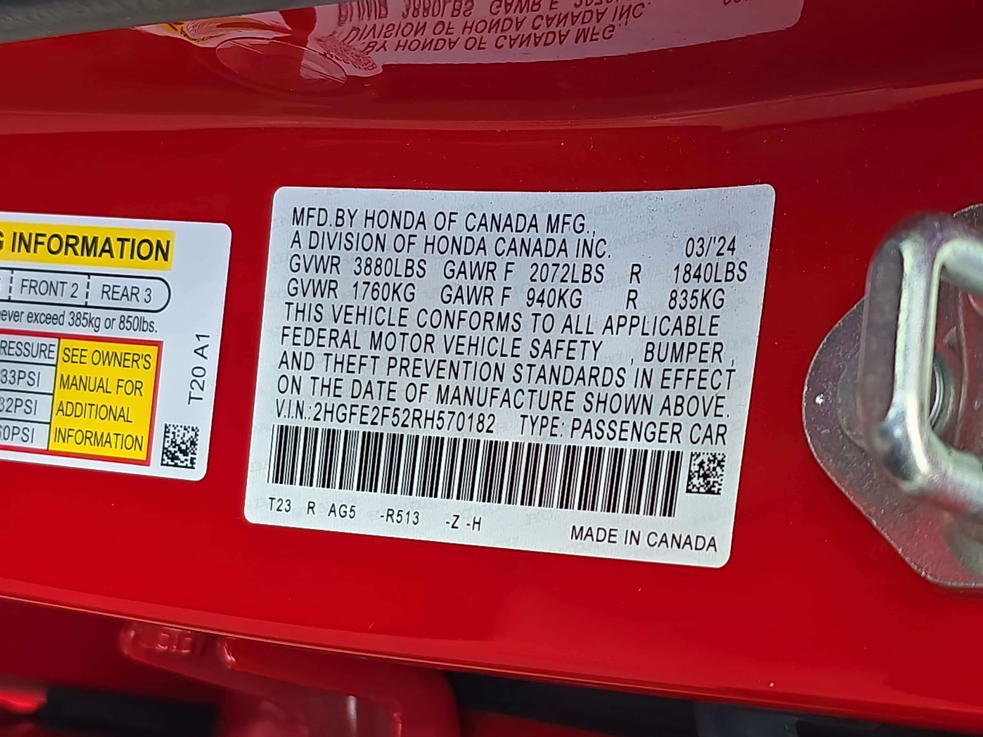 Certified 2024 Honda Civic Sport image 34