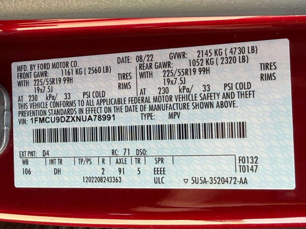 Used 2022 Ford Escape Titanium w/ Titanium Elite Package image 38