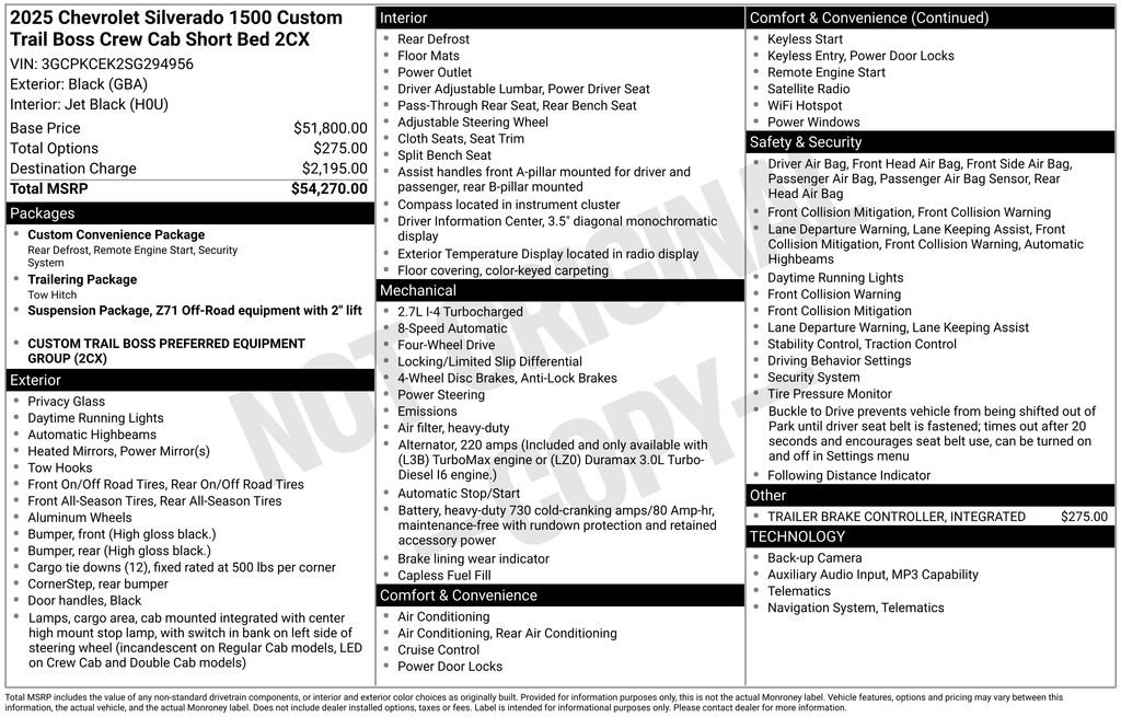 Used 2025 Chevrolet Silverado 1500 Custom Trail Boss image 44